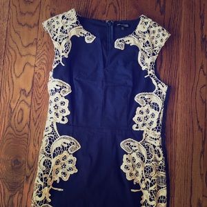 Navy dress with gorgeous lace detail